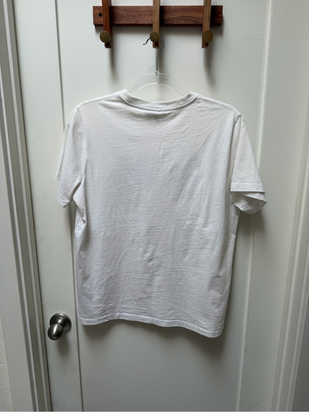 Ganni White Tee with Cream Cat Holding Purple Rose - Picture 7 of 13